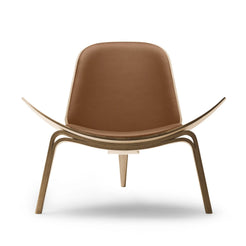 CH07 Oak Oil Milk Brown C Lounge Chair - view 1