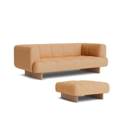 Quilton Lift 2 Seater & Ottoman Oak-Naveli 0443 - view 1