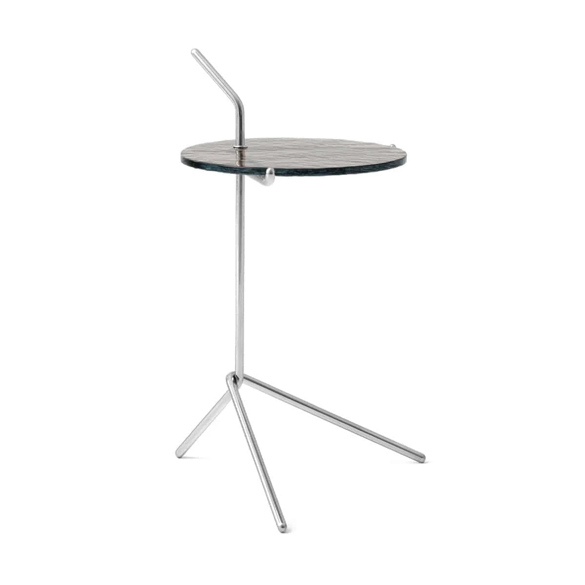 Halten Side Table SH9 Smoked Cast Glass-Polished Stainless Steel - view 1