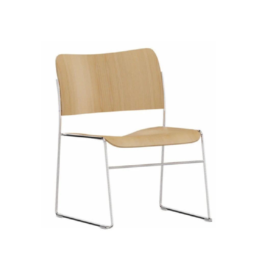40/4 Lounge Chair Oak Veneer Chrome - view 1