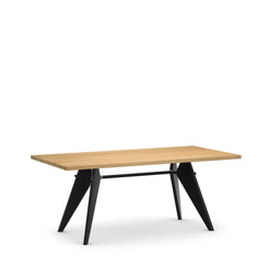 EM Table 180 x 90 Solid Natural Oak - Deep Black - view 1