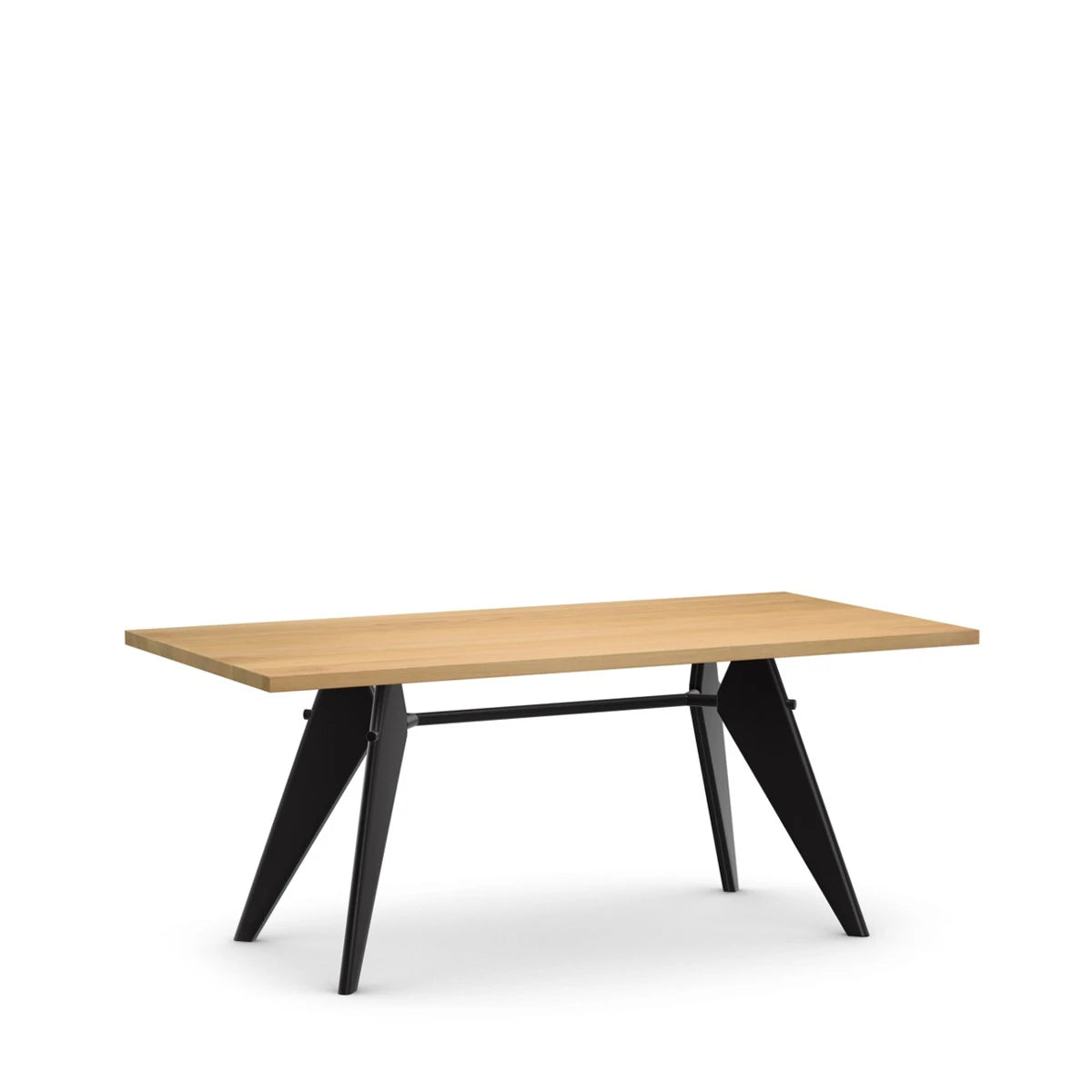 EM Table 180 x 90 Solid Natural Oak - Deep Black - view 1