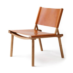 December Lounge Chair Oak and Cognac Leather - view 1
