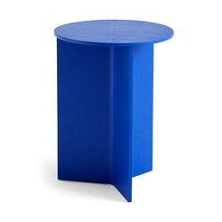 Slit Table Wood Round High Vivid Blue - view 1