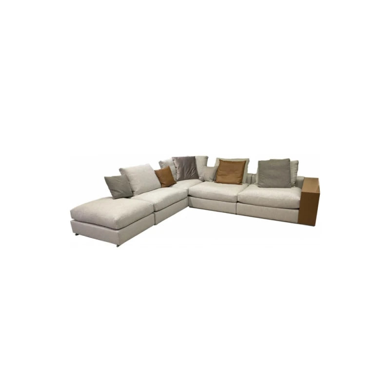 Groundpiece Sofa - Cat. Extra Elodie 1222 / Arm Hide leather Tobacco 5015 - view 1