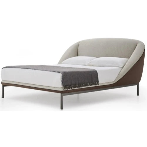 Domenica Bed Frame Brown Leather mix - view 1