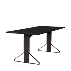 REB012 Kaari Table 160 x 80 x 74 Highgloss Black-Black Oak - view 1