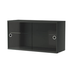 String System Display Cabinet Sliding Doors 78 Dark Grey - view 1