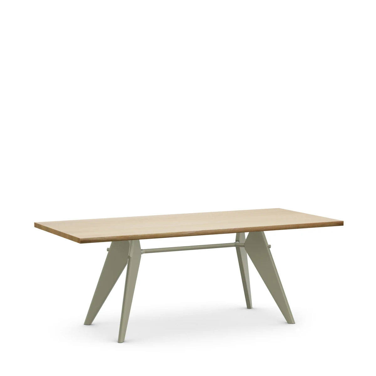 EM Table 200 x 90 Natural Solid Oak-Prouvé Gris Vermeer - view 1