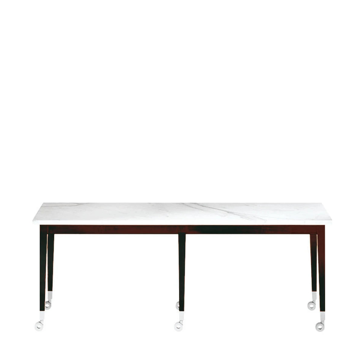 Neoz coffee table 130 x 40 in ebonised mahogany with calacatta marble - view 1