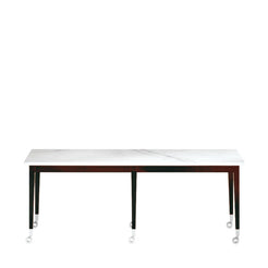 Neoz coffee table 130 x 40 in ebonised mahogany with calacatta marble - view 1