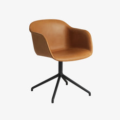 Fiber Armchair Swivel W.Return R Cognac/Black - view 1