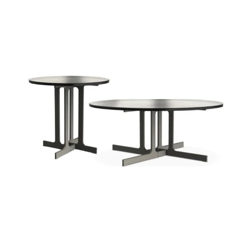 Nell Glass Coffee Table Set (Low Ø480 + High Ø850) - view 1