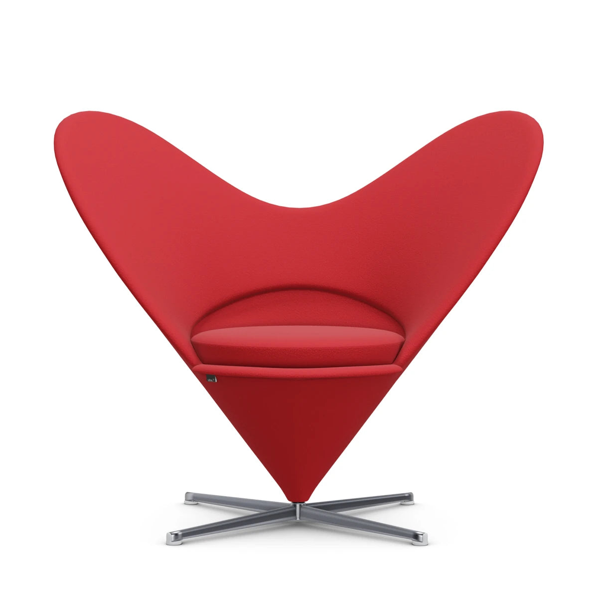 Heart Shaped Cone Chair Red Fabric Tonus - view 1