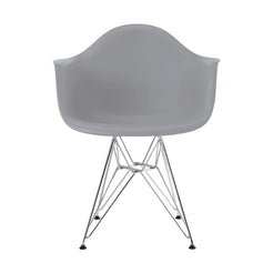 Eames Molded Plastic Armchair Light Grey-Wire Chrome Base (DAR) - view 1