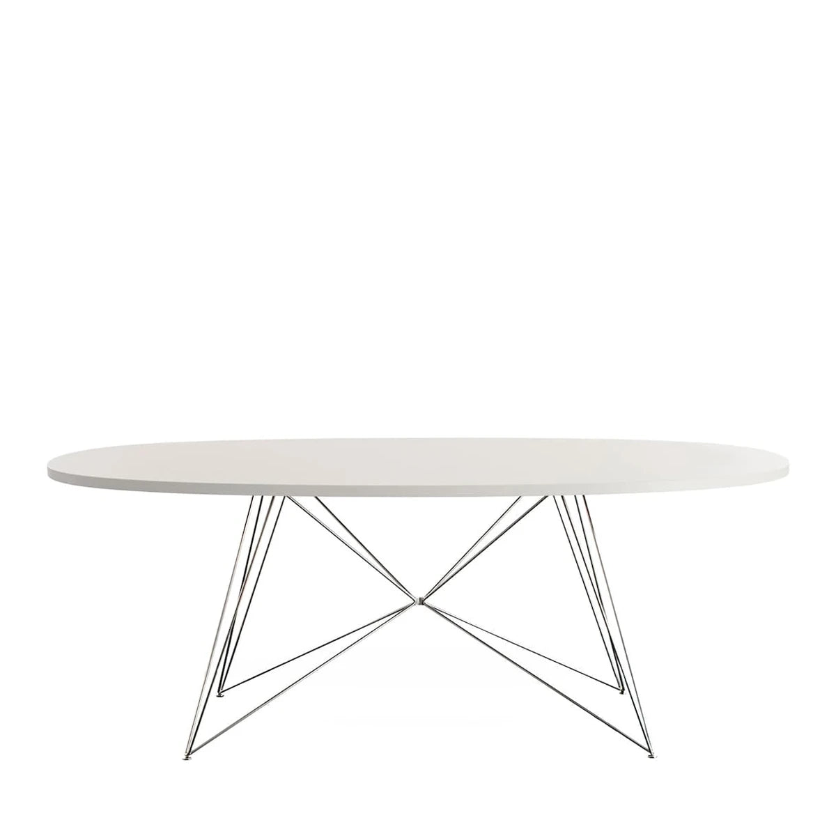 XZ3 Oval Table 200 White-Chrome - view 1