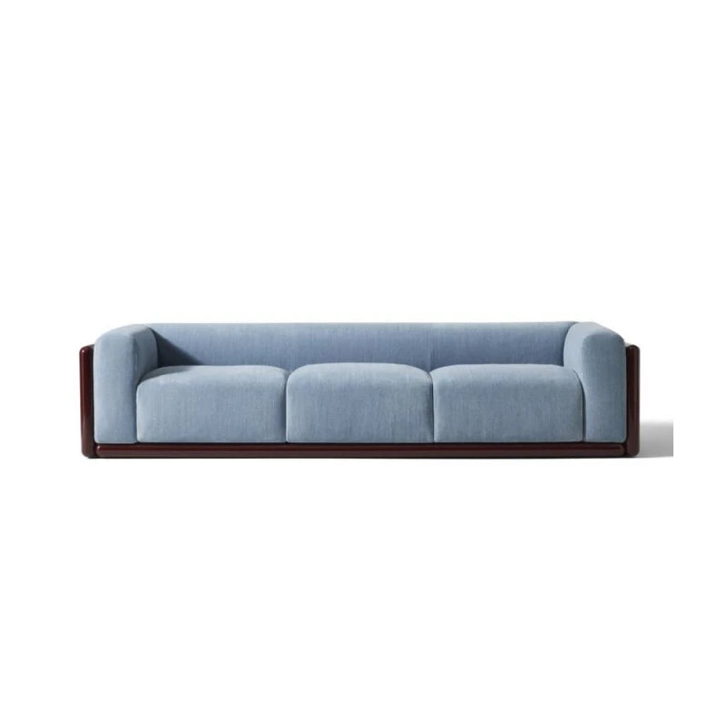 Cornaro Sofa 3-Seater / Blue Fabric, Burgundy Frame - view 1