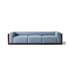 Cornaro Sofa 3-Seater / Blue Fabric, Burgundy Frame - view 1