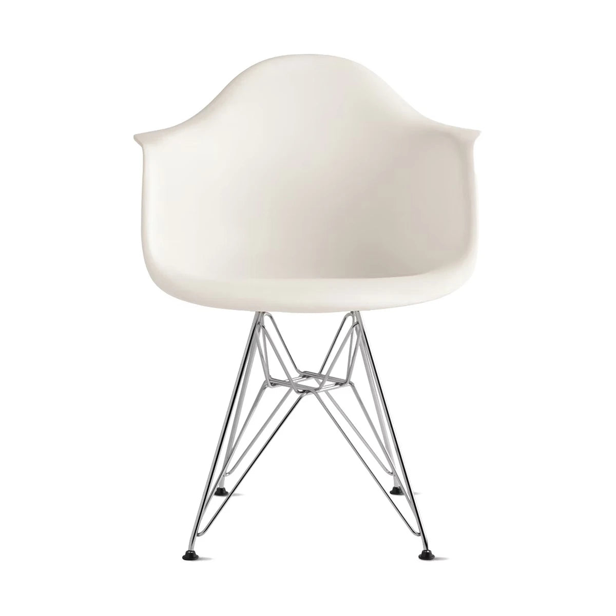 eames molded plastic armchair white-chrome wire base (DAR) - view 1