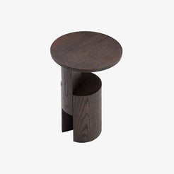 Wedge Side Table High Dark Brown Stained Oak - view 1
