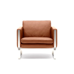 CH101 Stainless Steel Cognac Lounge Chair - view 1