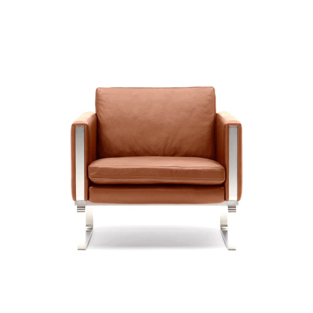 CH101 Stainless Steel Cognac Lounge Chair - view 1