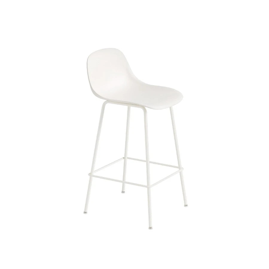 Fiber Counter Stool H65 Backrest White - view 1