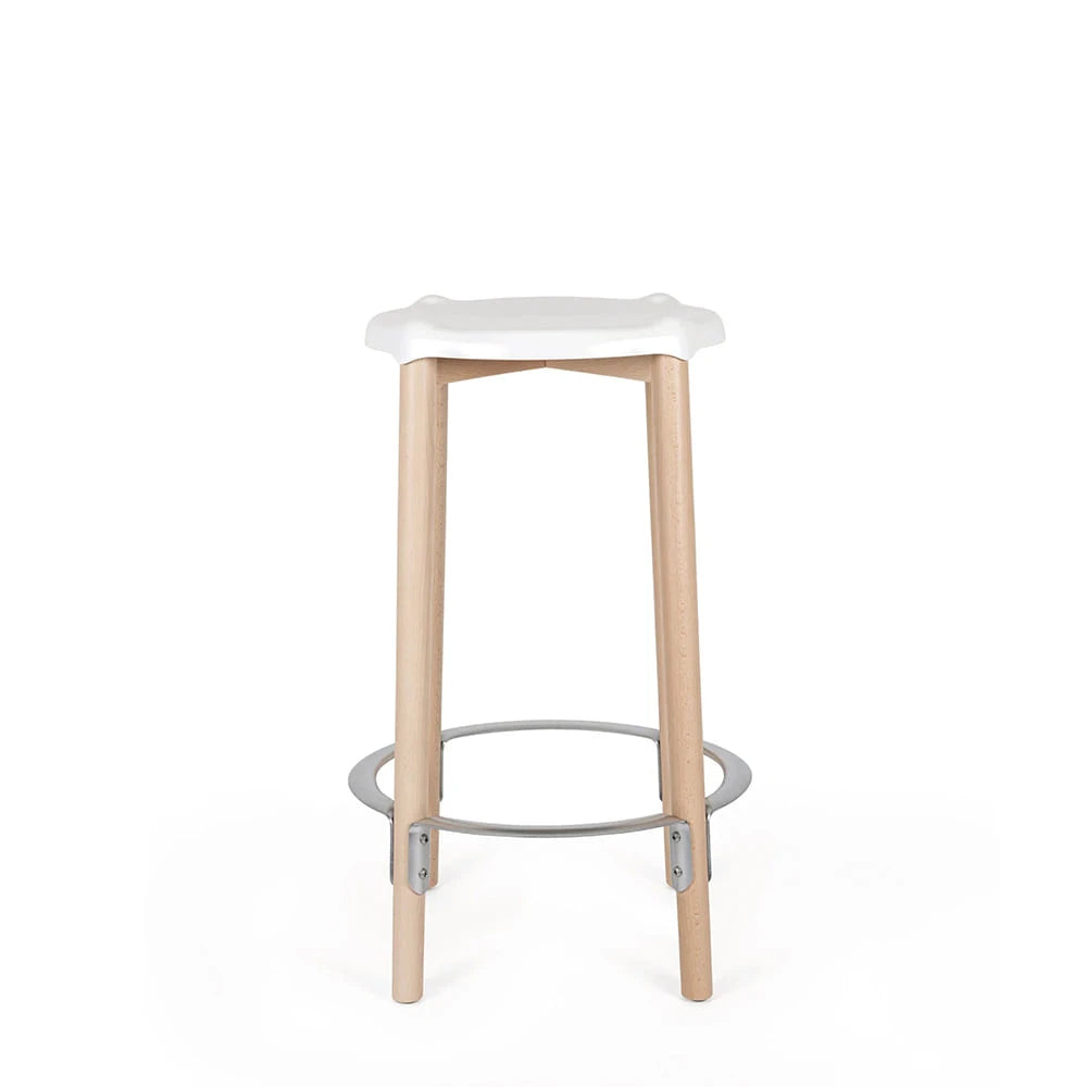 Puel White/Natural High Stool - view 1