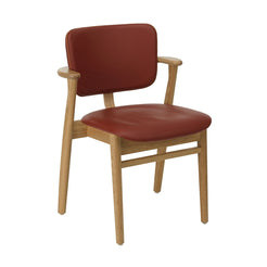 Domus Chair leather Spectrum terracotta leather piping Prestige cognac - Oak - view 1