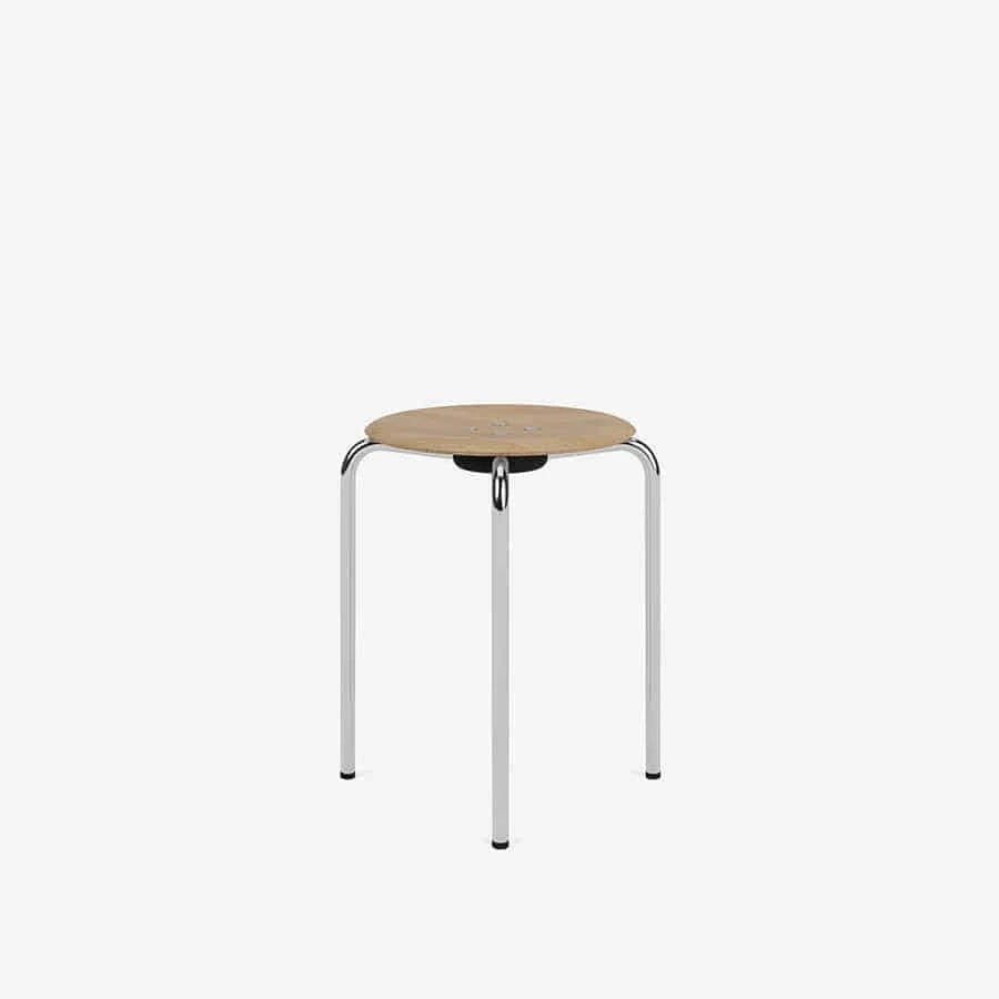 Kevi 2051 Stool Chrome/Oak - view 1