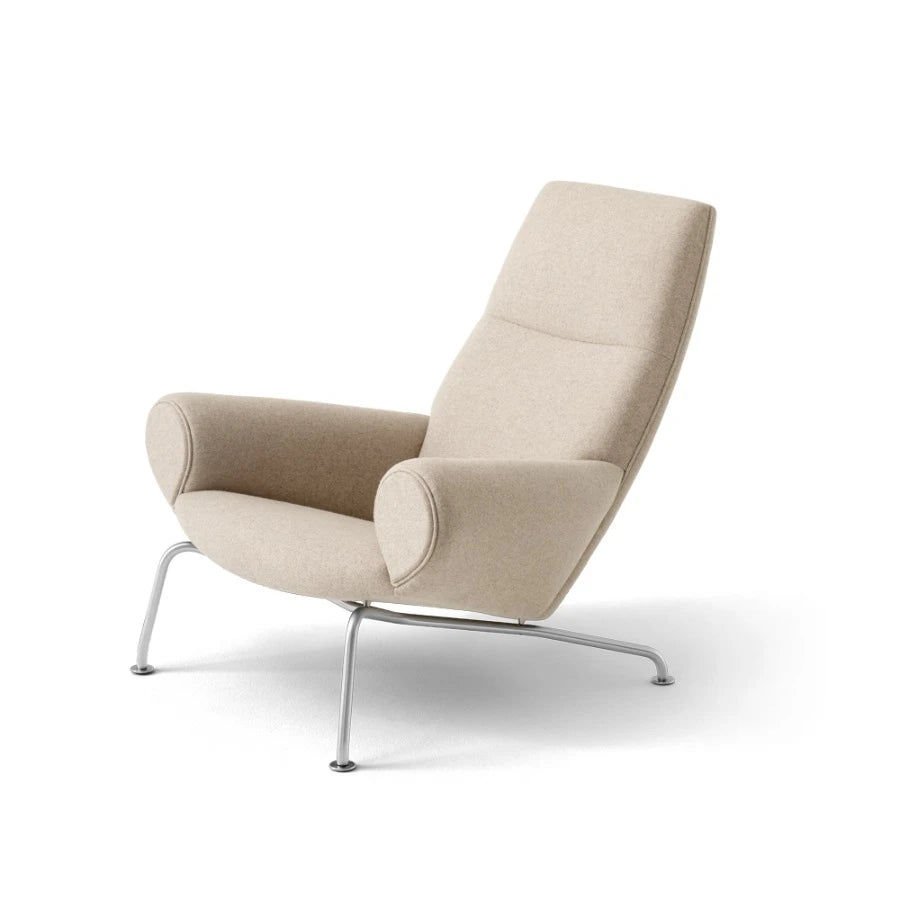Wegner Queen Chair 1010 Stainless Steel/Divina Melange227 - view 1
