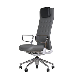 ID Trim L Ring Leather Dim Grey Head Asphalt Soft Grey Contour Seat Full Option Office Chair - view 1