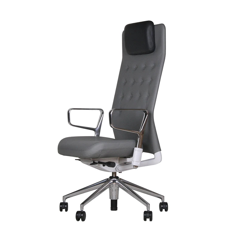 ID Trim L Ring Leather Dim Grey Head Asphalt Soft Grey Contour Seat Full Option Office Chair - view 1