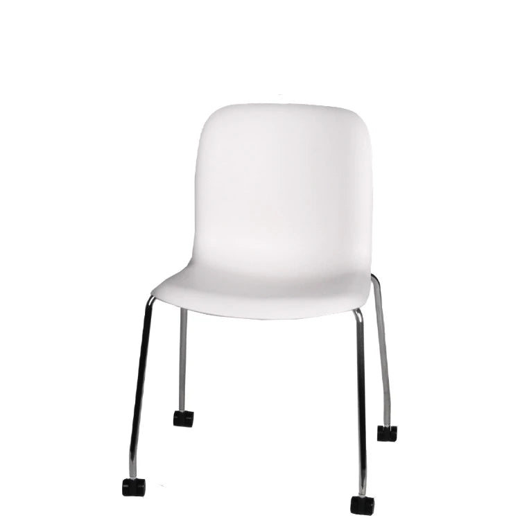 SixE Side Chair Chalk PP Chrome Castors - view 1