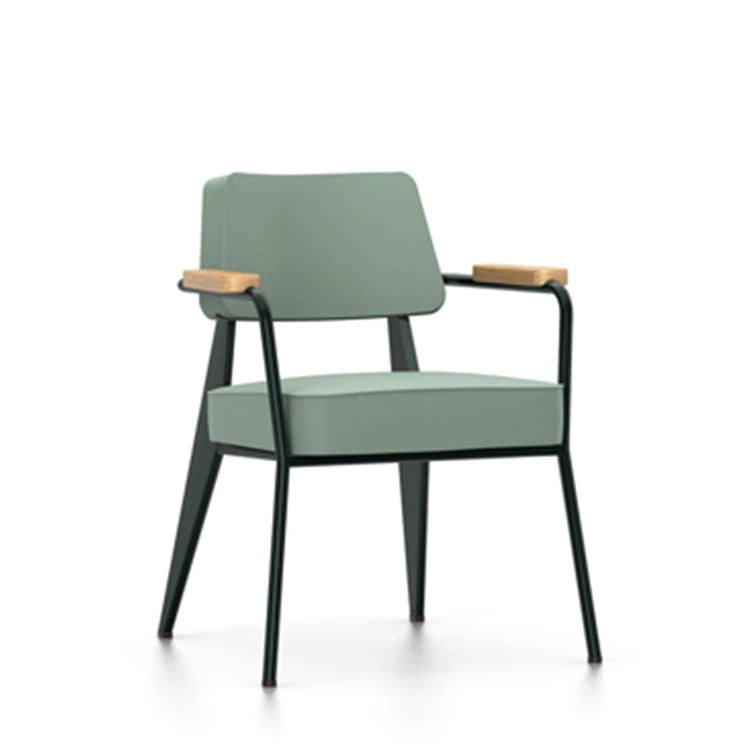 Fauteuil Direction Twill Green Grey Natural Oak Black Dining Chair - view 1