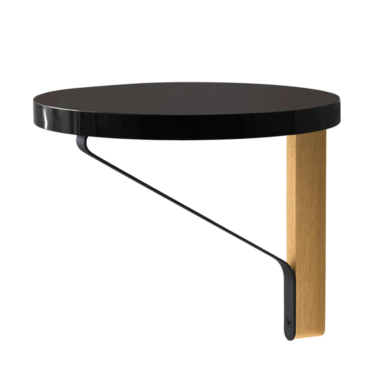 REB007 Kaari Wall Shelf Round Black-Oak - view 1
