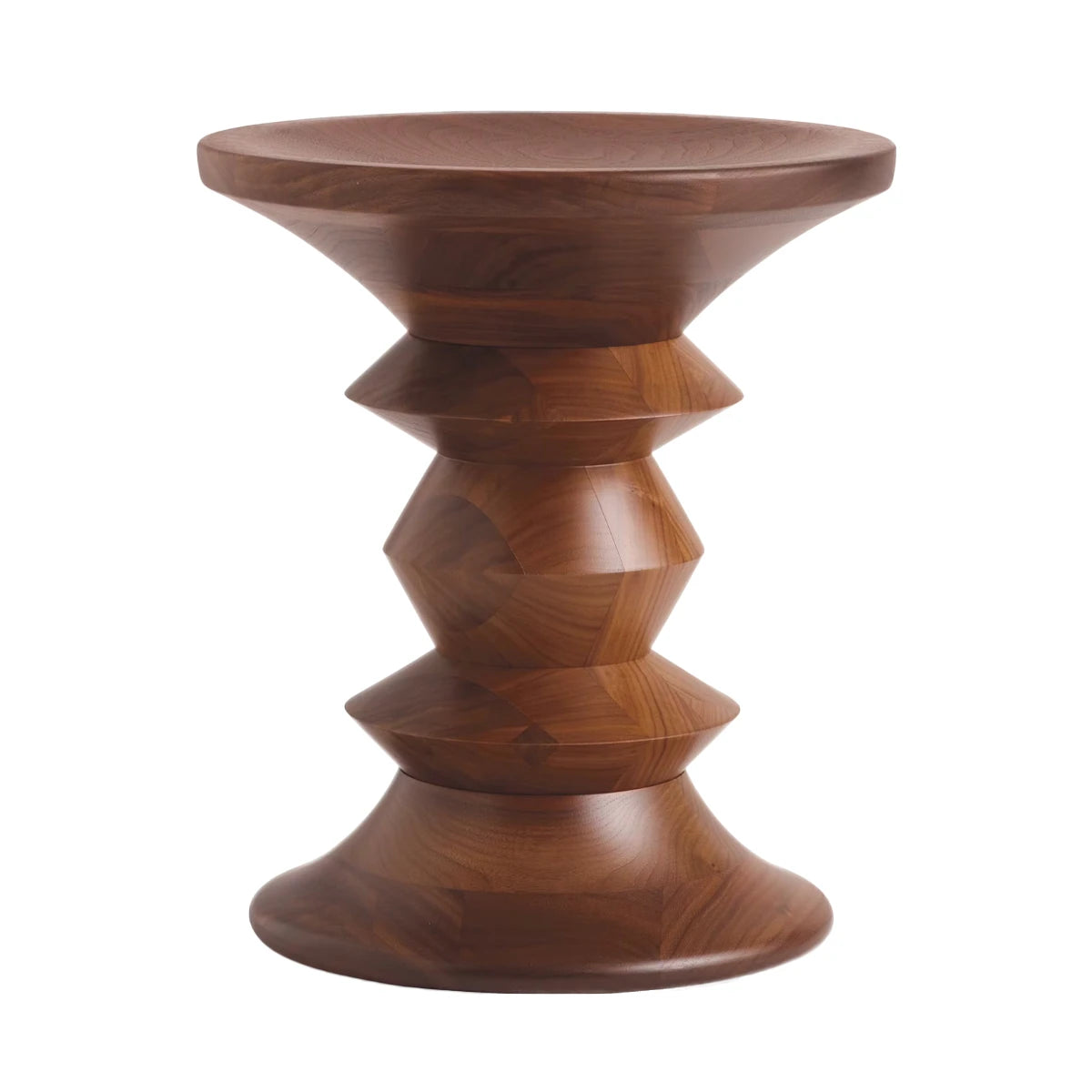 Eames Turned Stool Walnut C Shape - view 1