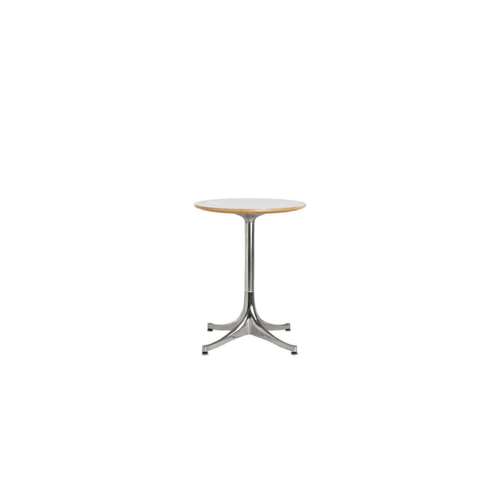 Nelson Pedestal Table (White/Aluminum Base) - view 1