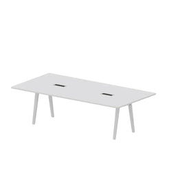 Joyn Conference Soft Light Melamine 2400 1200 Conference Table - view 1