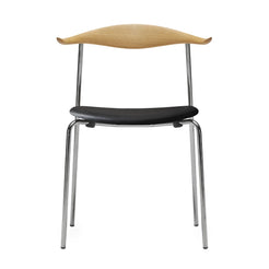 CH88P Chair Oak Oil Leather Seat-Thor 301 Stainless Steel - view 1