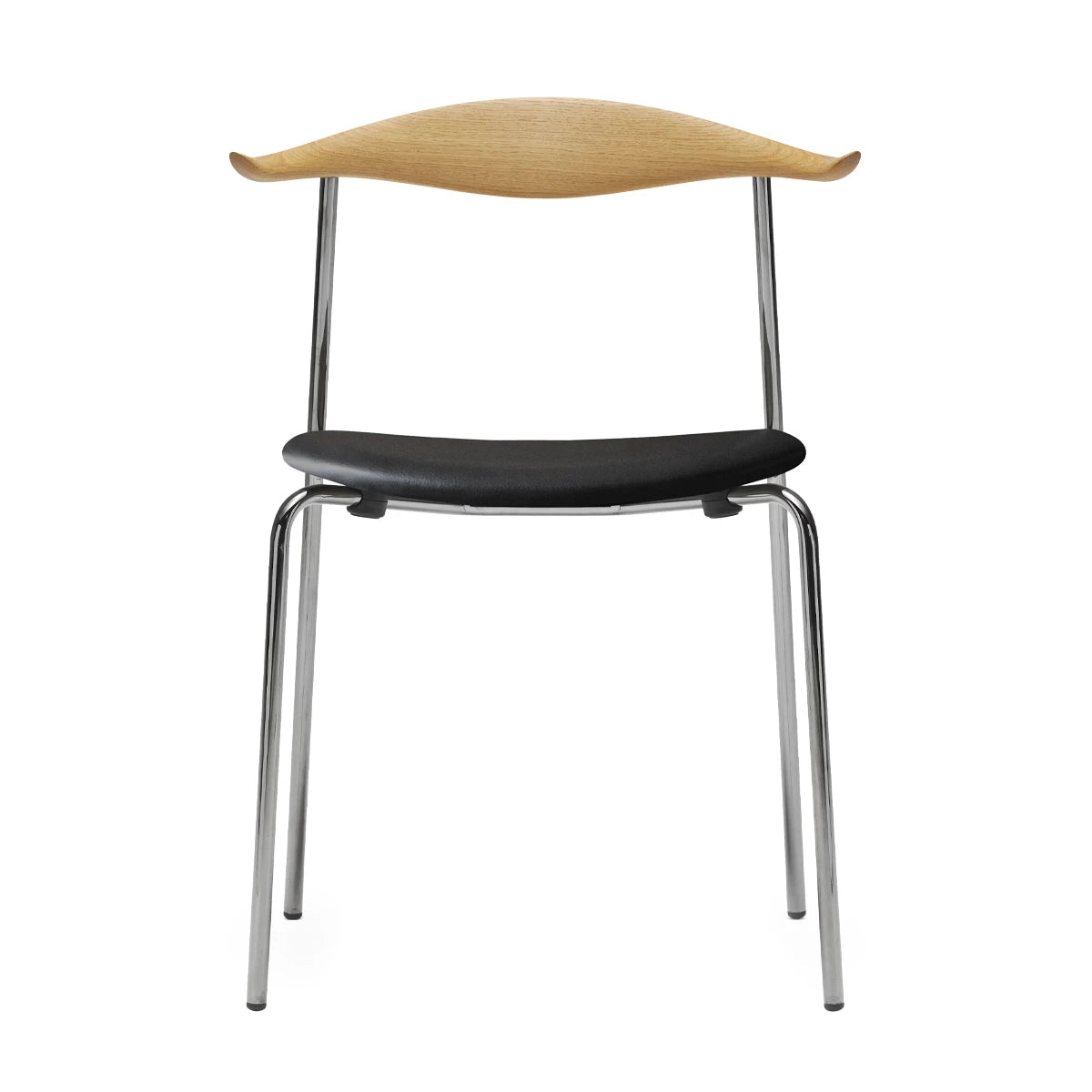CH88P Chair Oak Oil Leather Seat-Thor 301 Stainless Steel - view 1