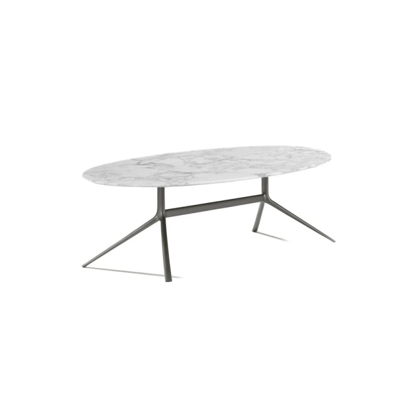 Mondrian Oval Table - Matt Brown Nickel / Matt Carrara - view 1