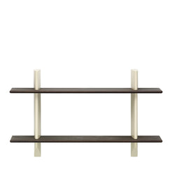Rayonnage Mural Prouvé Blanc Colombe Ecru-Dark Solid Oak - view 1