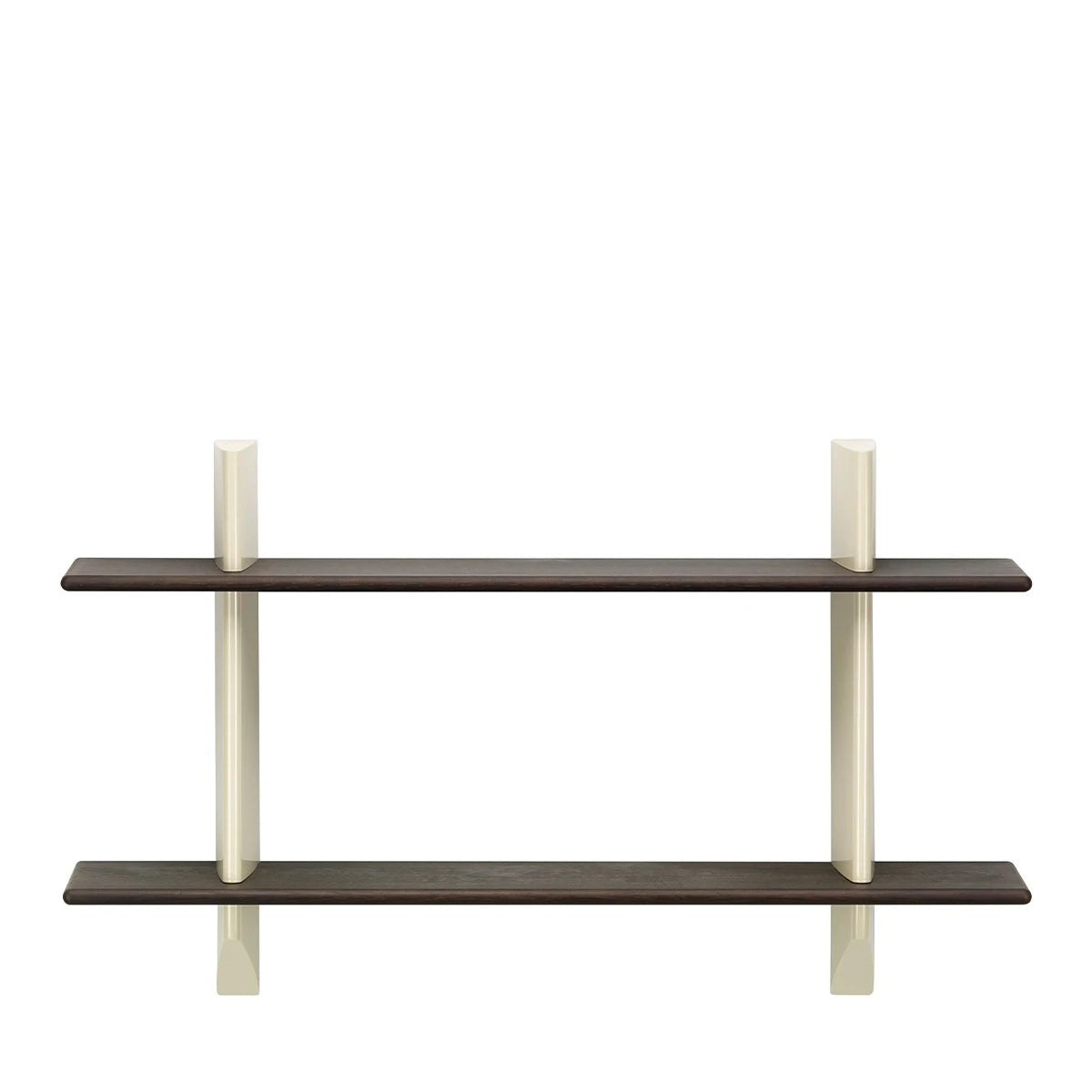 Rayonnage Mural Prouvé Blanc Colombe Ecru-Dark Solid Oak - view 1
