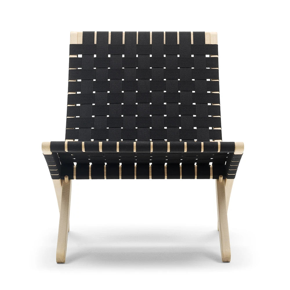 MG501 Oak Oil Cotton Weaving Black Lounge Chair - view 1