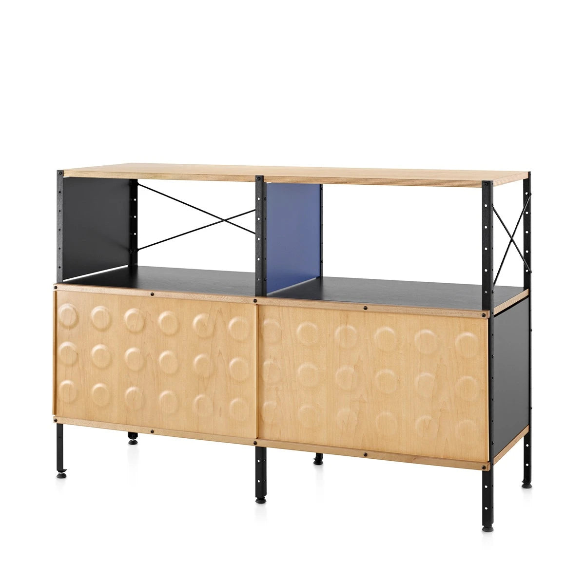Eames Storage Unit 2 x 2 With Doors Multi-Black Frame - view 1