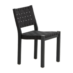 Chair 611 Black Lacquered Birch Frame Black Webbing - view 1