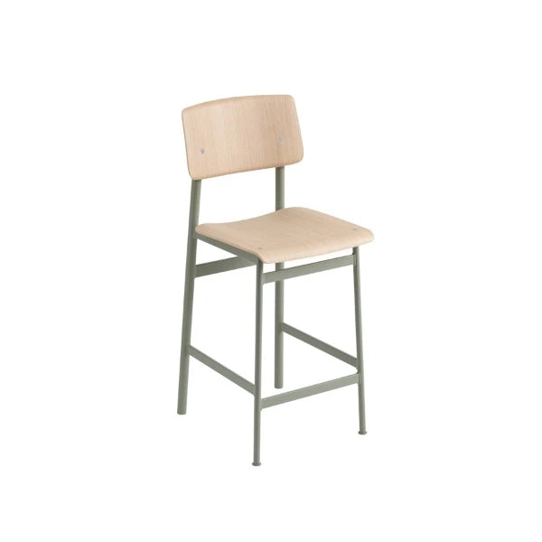 Loft Counter Stool H65 Dusty Green/Oak - view 1