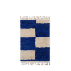 Mara Knotted Rug Small Bright Blue-Off White - view 1