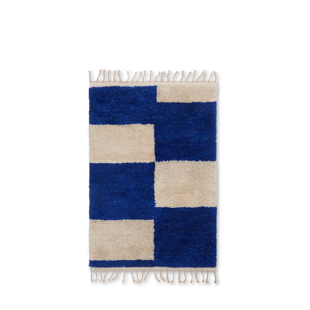 Mara Knotted Rug Small Bright Blue-Off White - view 1